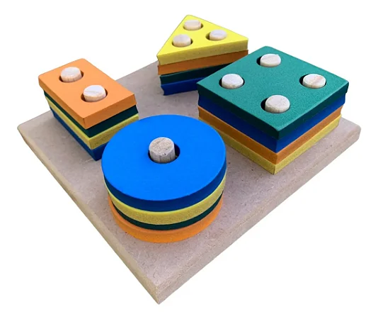 Brinquedo pedagógico infantil madeira - formas geométricas