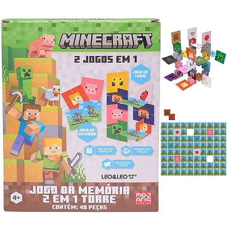 Jogo da memória 2 em 1 minecraft