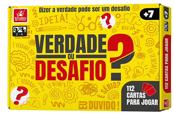 Jogo de Tabuleiro Verdade ou Desafio 112 Cartas