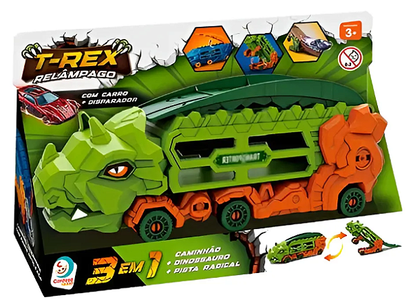 Caminhão 3 Em 1 - T-rex Relâmpago