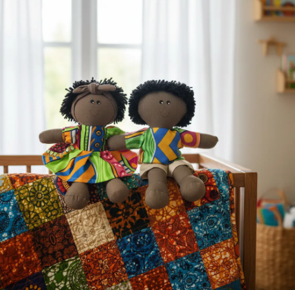 Inclusão Boneca Negra Africanos De Pano 30cm Menino Menina