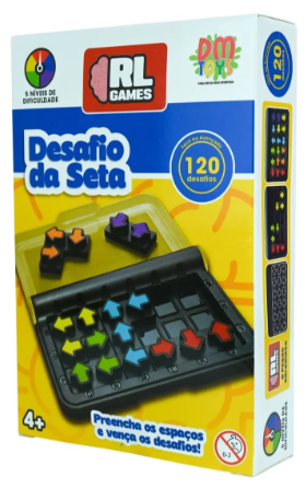 Quebra-Cabeça IQ Desafio da Seta DM Toys Infantil 6 Peças 120 Desafios