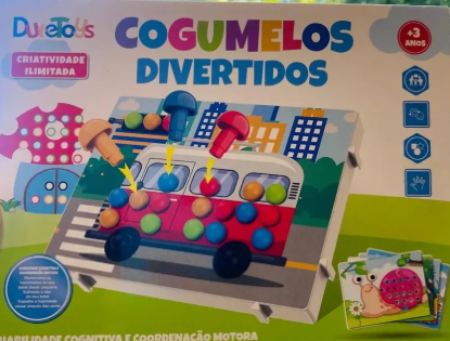 Brinquedo De Encaixe Pinos Cogumelos Divertidos com Cenários