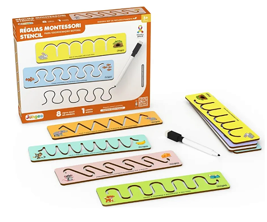 Stencil Educativo Infantil Reguas Montessori