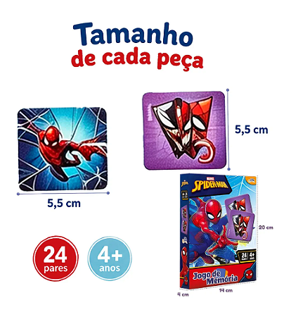 Jogo da memória Spider-man 24 partes