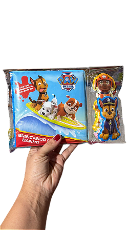 Livro de banho Patrulha Canina com personagens