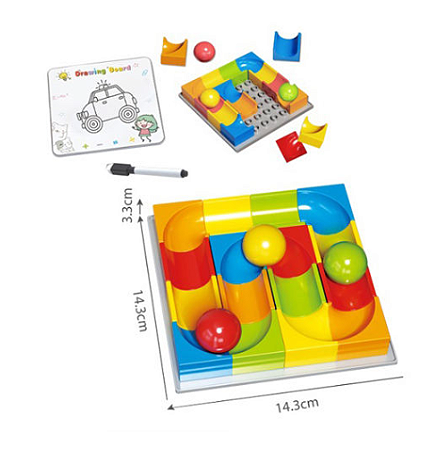 Brinquedo Educativo Circuito de Bolinhas com Lousa – Dute Play (24 Peças)