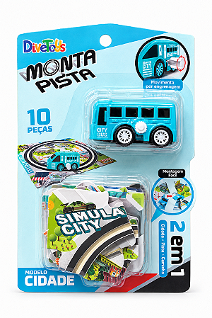 Brinquedo Monta Pista 2 em 1 - Simula City (Modelo Cidade)