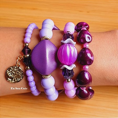 Mix Pulseiras Roxo | Ref: KITPLBR495