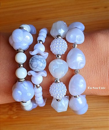 Mix Pulseiras Branca | Ref: KITPLBR497