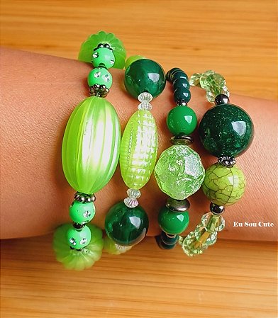 Kit Pulseiras Verde | Ref: KITPLBR494