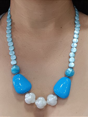 Colar de Resina Azul | Ref: CL1174