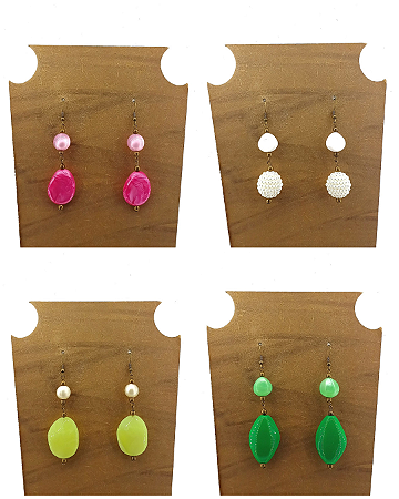 Kit Com Brincos De Resina Atacado