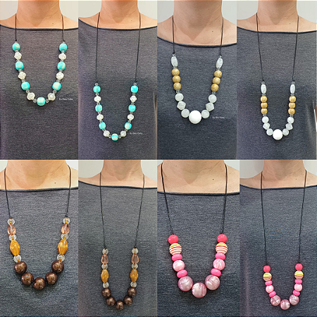 Colar Longo Ajustável 2 em 1