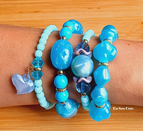 Kit Pulseiras Azul | Ref: KITPLBR493