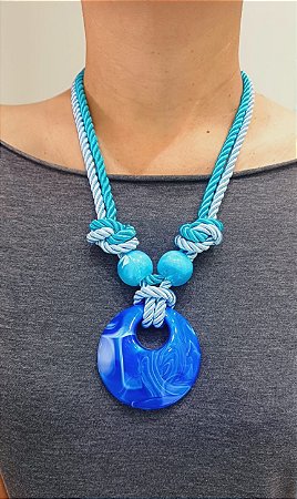 Colar Cordão de São Francisco Azul – Artesanal, Elegante e Atemporal | Ref: CL1216