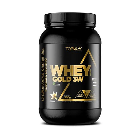 Whey protein gold 3w TopWay- 900g Baunilha