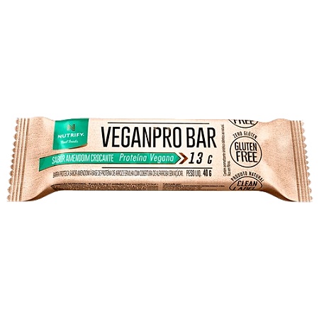 Veganpro Bar 50g - Barra de Proteína Vegetal sabor Amendoim Crocante - Nutrify