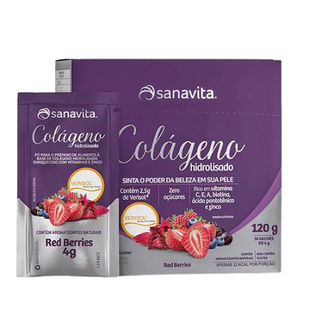Colágeno verisol (red. Berries) sachê 120g - Sanavita