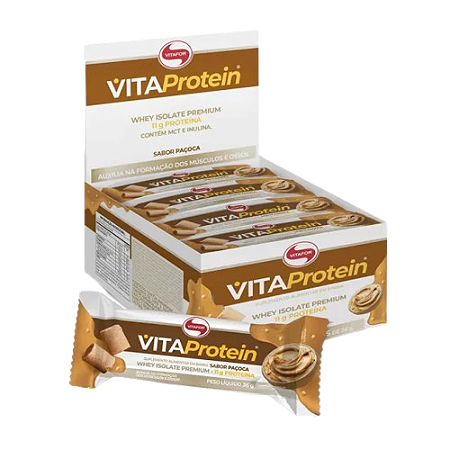Vita Protein - 12 barras 36g paçoca - Vitafor