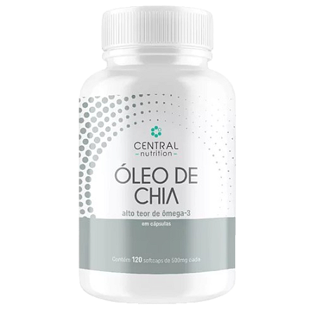 Óleo de chia - pote com 120 cáps de 500 mg- central nutriton