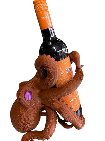 Suporte decorativo de vinho polvo 3d