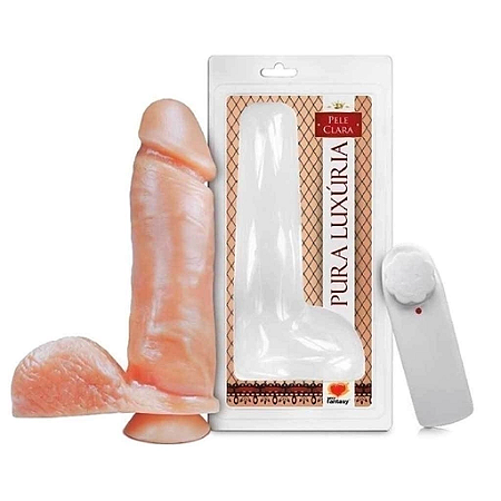 Prótese Realística com Ventosa, Escroto e Vibro 20,5cm x 4,7cm (00901)