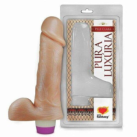 Prótese Realística com Escroto e Vibro 18cm x 4,4cm (00839)
