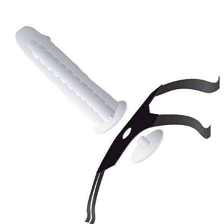 Cinta com prótese peniana vertebrada em Cyber Skin® 19 x 4,5Cm - Cor Bege