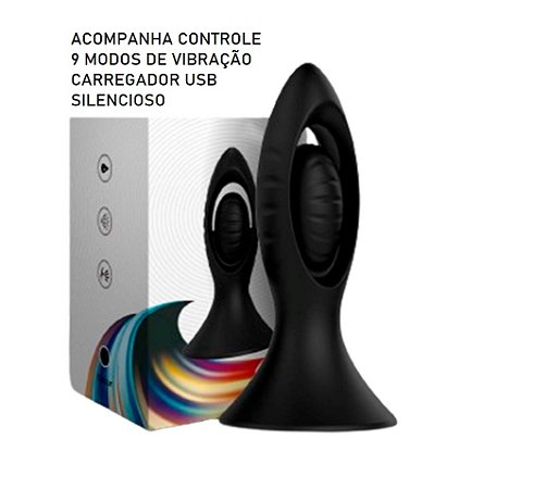 PLUG ANAL VIBRADOR COM CONTROLE REMOTO RECARREGÁVEL SILICONE