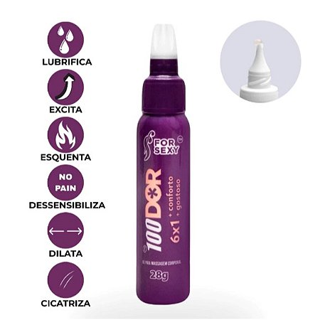 GEL LUBRIFICANTE 100 Dor FOR SEXY COM TEXTURA LEVE E AGRADÁVEL 28g