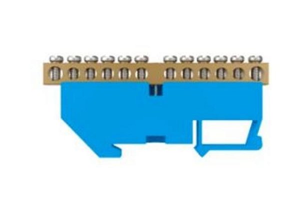 Suporte SOPRANO barramento neutro p/ fixacao em trilho din (azul)