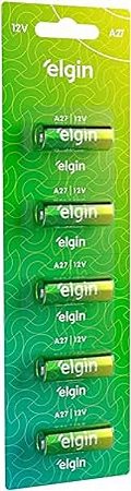 Bateria alcalina elgin a27 cartela com 5 unidades