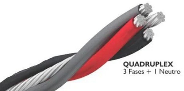 Cabo megatron multiplex quadriplex0,6/1,0kv 16,00mm xlpe 500m pt/cz/vm neutro nu