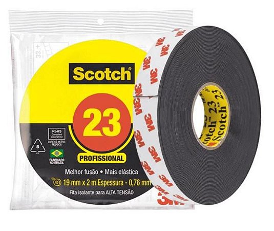 Fita isolante auto fusão/alta tensão 2m x 19mm 3m scotch