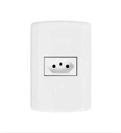 Conj. Tomada  2p+t 20 a  250v branca c/placa 20a pluzie - 7212