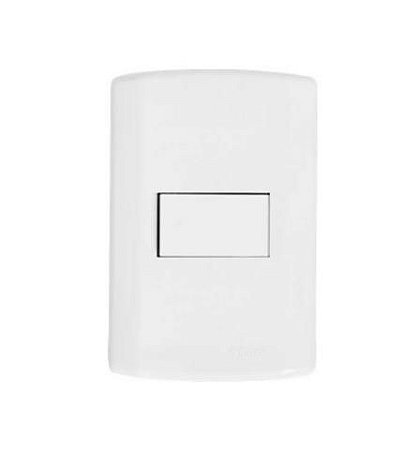 Conj. Interruptor 1 tecla modular branca c/placa paralelo pluzie - 7201