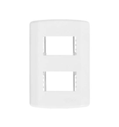 Conj. Placa 4x2 2 secoes branca s/ sup pluzie - 7298