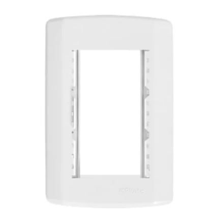 Conj. Placa 4x2 modular branca c/suporte pluzie - 7280
