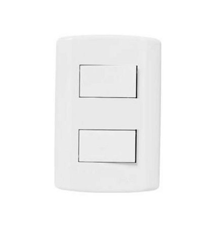 Conj. Interruptor 2 teclas modular branca c/placa pluzie -7202