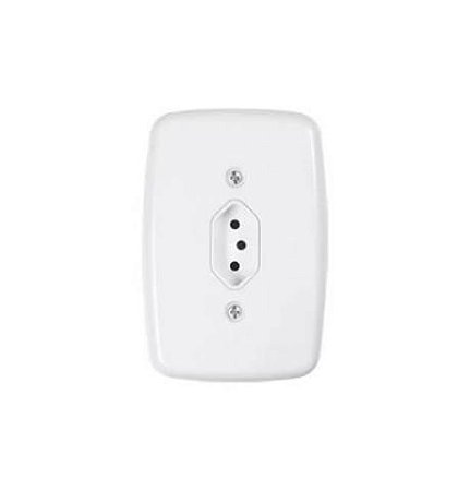 Conj. 1 tomada vertical branca 10a pluzie - 3280