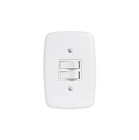 Conj. Interruptor 2 teclas simples branco ideale pluzie -3202