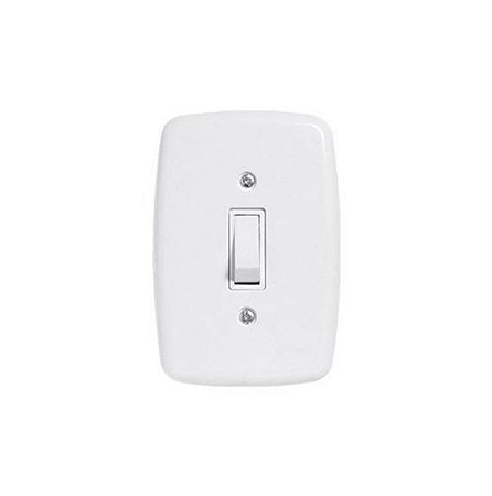 Conj. Interruptor 1 tecla simples branco ideale pluzie -3200