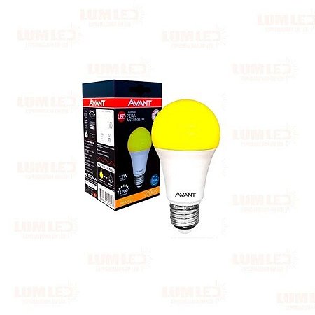 Lampada led bulbo AVANT 12w 3200k amarela anti-inseto