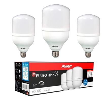 Lâmpada led bulbo AVANT 20w 6500k pack3
