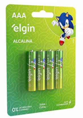 Pilha AAA alcalina elgin (blister c/4)