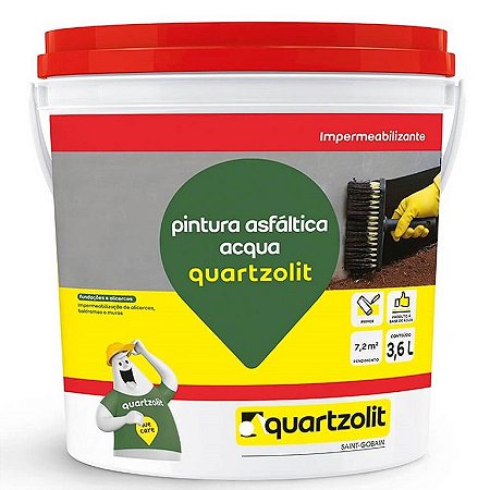 Pintura QUARTZOLIT asfaltica acqua - gl 3,6l