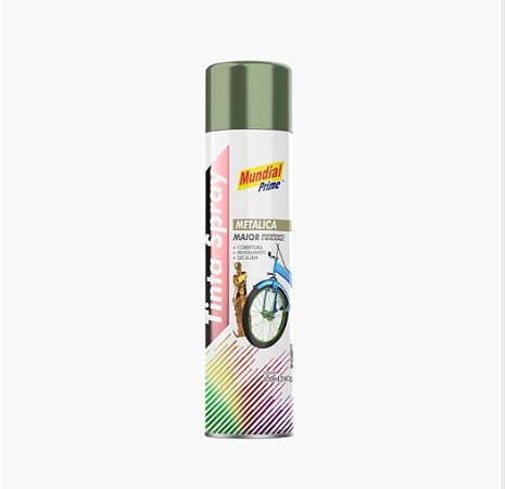 Tinta spray metálico verde 400ml mundial prime