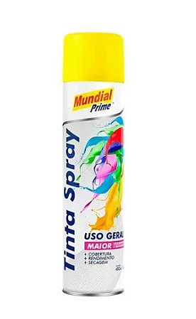 Tinta spray amarelo 400ml mundial ug prime