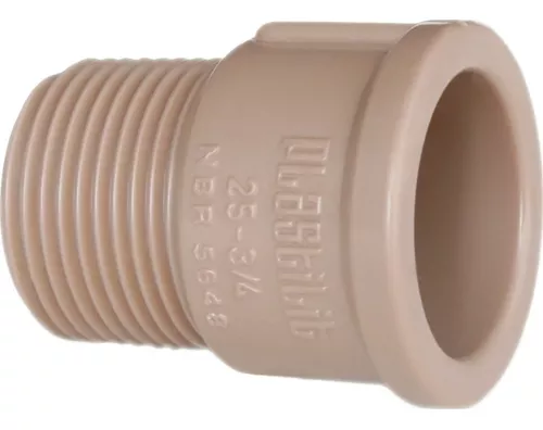 Adaptador plastilit marrom soldável curto lr 25mm x 3/4" PACOTE C/50